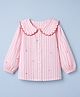 Babyhug 100% Cotton Woven Top with Full Sleeves, Hearts Embroidery and Scalloped Peter Pan Collar in White for 18-24 Months