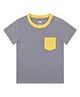 Kiggle Cotton Knit Half Sleeves Pocket Detailed Tee - Lilac