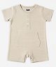 Kiggle 100% Cotton Knit Half Sleeves Striped Romper - Off White