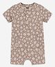 Kiggle 100% Cotton Knit Half Sleeves Floral Printed Romper - Grey