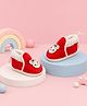 Chiu Frog Applique Detailed Colour Blocked Booties - Red