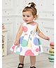 Pamberston Cotton Woven Sleeveless Polka Dots Printed & Bow Applique Detailed Dress - Cream