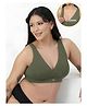 Zelena 92% Modal 8% Spandex Knit Solid Maternity Bra With Front Open Nursing Access - Sage Green