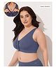 Zelena 92% Modal 8% Spandex Knit Solid Front Open Nursing Access - Blue