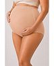 Zelena 92% Cotton & 8% Lycra Knit Ribbed Over The Belly Maternity Panty - Cream