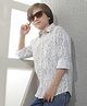 CRIMSOUNE CLUB 100% Cotton Woven Full Sleeves Abstract Printed Shirt - Olive