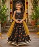The Magic Wand Cambric Woven Lehenga Choli with Dupatta with Floral Print in Teal Blue for 2-3 Years