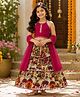 The Magic Wand Cambric Woven Choli, Lehenga and Dupatta with Sleeveless and Elephant Print in Fuchsia for 2-3 Years