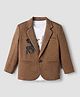 Radutu Cotton Woven Full Sleeve Blazer With T-Shirt Dear Stud Patch - Brown