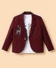 Radutu Cotton Woven Full Sleeve Blazer With T-Shirt Dear Stud Patch - Maroon