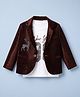 Radutu Cotton Woven Full Sleeve Blazer With T-Shirt Dear Stud Patch - Brown