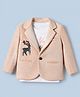 Radutu Cotton Woven Full Sleeve Blazer With T-Shirt Dear Stud Patch - Cream