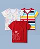 Babyhug 100% Cotton Interlock Knit Half Sleeves Jhablas With Animal Print Pack Of 3 - White & Red