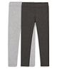 Kiggle 100% Cotton Knit Pack Of 2 Solid Leggings - Grey & Charcoal Grey