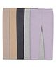 Kiggle 100% Cotton Knit Pack Of 5 Solid Leggings - Tan Black Grey Mauve & Light Brown