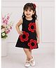 NAVKIYA G Neoprene Woven Sleeveless Floral Applique Detailed Dress - Black