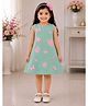 NAVKIYA G Neoprene Woven Sleeveless Cut Work Applique Detailed Pearl Embellished Dress - Green