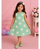 NAVKIYA G Neoprene Woven Sleeveless Floral Applique Detailed Dress - Green