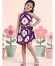 AJ Dezines Cotton Woven Sleeveless Floral Printed Coordinating Top & Skorts Set - Purple