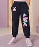 NUSYL Cotton Blend Knit Love Text & Bunny Printed Joggers - Navy Blue