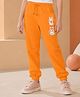 NUSYL Cotton Blend Knit Bunny Printed Joggers - Orange