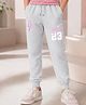 NUSYL Cotton Blend Knit Lightning Bolt Printed Joggers - Grey