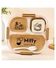 Paper Moon 3 Compartment Lunch Box with Leak-Resistant Food Storage Container and Spoon & Sauce Cup for kids School,1pc - Color May Vary