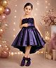 TOONYPORT Satin Woven Sleeveless Floral Applique & Sequin Embellished Dress - Violet