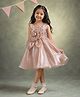 TOONYPORT Silk Woven Sleeveless Floral Applique Detailed Dress - Beige