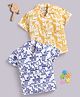 blushh berry Cotton Blend Woven Pack Of 2 Half Sleeves Abstract & Geometric Printed Shirts - Blue & Yellow