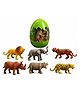 Zyamalox egg 6 pcs Wild Animal World Transparent jumbo egg with 6 pcs random wild animal figures, pvc educational toy for kids, jungle animals, sensory learning toys, montessori toy (Assorted Color)
