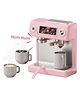 Zyamalox coffee maker pink coffee machine toy for girls with light, music, water outlet, toy cups and accessories, pretend play caf set, interactive beauty-themed kids toy