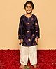 DULAAR Silk Chanderi Woven Full Sleeves Elephant Embroidered Kurti & Salwar Set - Purple