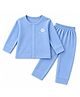 The Little Lookers Cotton Blend Knit Full Sleeves Sheep Printed Thermal Set - Light Blue