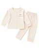 The Little Lookers Cotton Blend Knit Full Sleeves Sheep Printed Thermal Set - White
