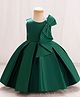 FOSTRIC Satin Woven Sleeveless Bow Applique Detailed Gown - Green