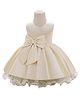 FOSTRIC Cotton Woven Sleeveless Bow Applique Detailed Dress - Off White