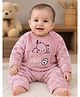 Sportking Knit Full Sleeves Puppy Embroidered Winter Sweatshirt & Pants Set - Rose Gold