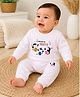 Sportking Fleece Knit Full Sleeves Penguin Party Printed Winter Sweatshirt & Pants Set - Pink