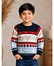 Sportking Knit Full Sleeves Bear Designed Sweater - Navy Blue