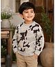 Sportking Knit Full Sleeves Abstract Designed Sweater - Cream