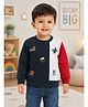 Sportking Fleece Knit Full Sleeves Colour Blocked Light Winter Sweatshirt - Navy Blue