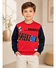 Sportking Fleece Knit Full Sleeves Speed Zone Text Printed Light Winter Sweatshirt - Red