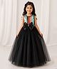 PinkChick Sequin Woven Sleeveless Sequins Embellished Bow Applique Detailed Gown - Black
