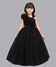 PinkChick Sequin Woven Sleeveless Sequins Embellished Ruffle Detailed Gown - Black