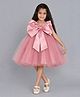 PinkChick Satin Woven Sleeveless Bow Applique Detailed Dress - Rose Gold