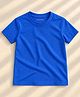 Glad Mumma Cotton Knit Half Sleeves Solid Tee - Blue
