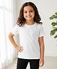Glad Mumma Cotton Knit Half Sleeves Solid Tee - White