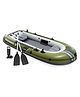 Intex Inflatable Seahawk 4 Boat, Heavy-Duty Raft with Inflatable Seats, Aluminum Oars, Hand Pump, Grab Handles