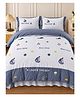 Little Surprise Box 4 Pcs Nautical Luxe Embroidered Bedding Set for King Size Bed-Blue